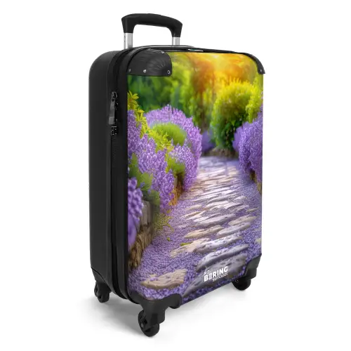 Pad met paarse lavendelstruiken NBS - Handbagage koffer - Kinderen Unisex middel -productfoto_3d
