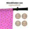 Rood -  Hartjes - Roze - Patroon Wandkleed katoen klein 269 -sfeer2