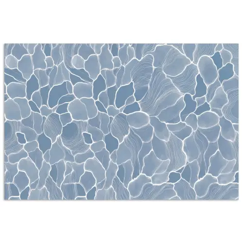 Abstract - Blauw - Bladeren poster papier klein -3d