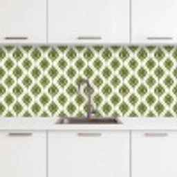 Patroon - Retro - Groen keuken achterwand 2 middel 871 -3d