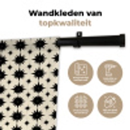 Stervormen - Geometrisch - Zwart Wandkleed katoen klein 269 -sfeer2