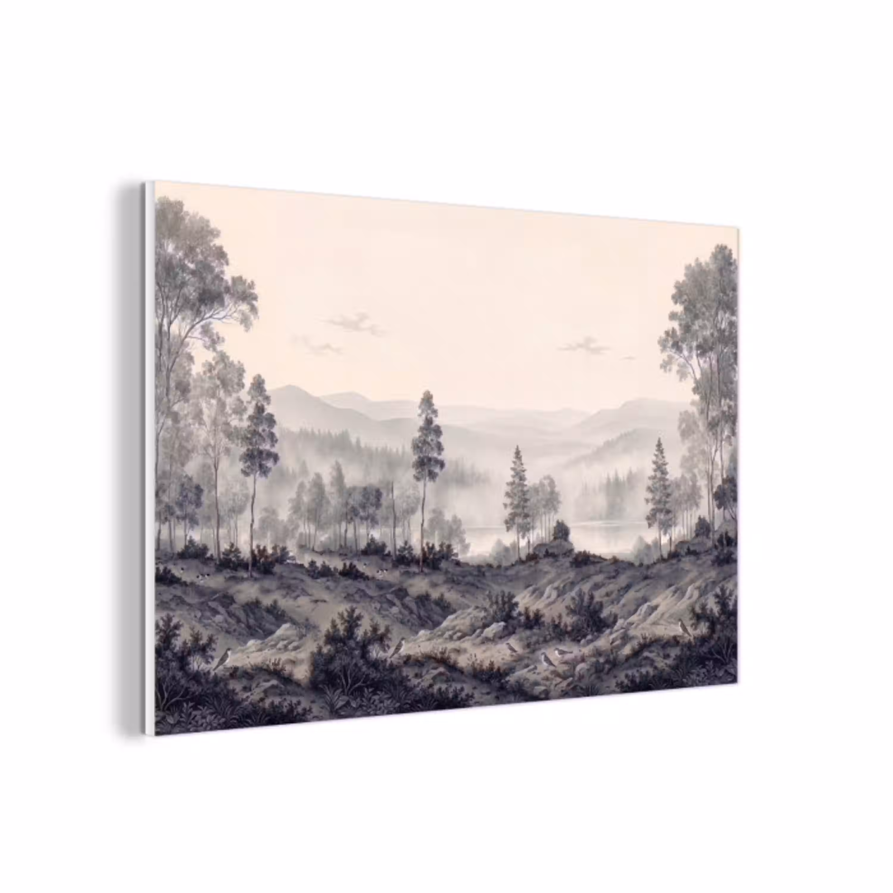Mistig - Berglandschap - Illustratie forex 5mm xxl -3d