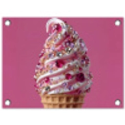 Softijs - Edelstenen - Roze - Hoorntje tuinposter los doek klein -3d