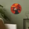 Oranje - Hoed - Vrouw Akoestische PET Vilt - Rond klein -sfeer2