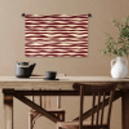 Golven - Rood - Patroon - Crème Wandkleed katoen klein 269 -sfeer6