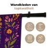 Kever - Felgekleurd - Bloemen - Bladeren Wandkleed katoen klein -sfeer2