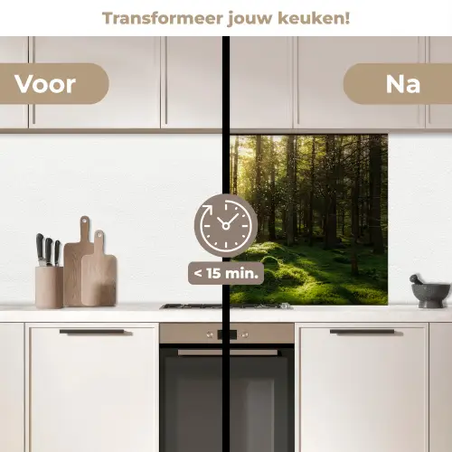 Bomen - Bos - Mos - Planten - Zon - Natuur keuken achterwand 2 middel -voor-na2_NL