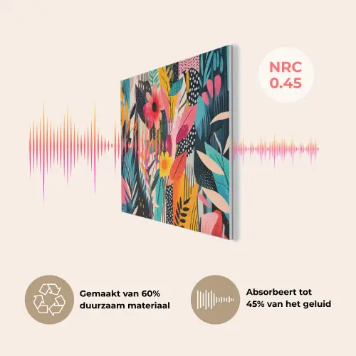 Schilderij - Abstract - Bloemen - Roze PET vilt klein -USP_NL