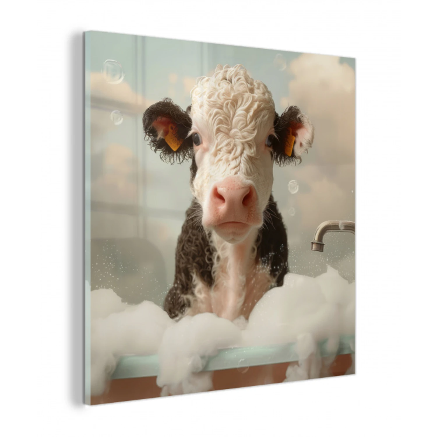 Kalf - Koe - Bad - Schuim - Dieren plexiglas 5mm klein -z3d