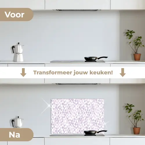 Paars - Vormen - Patroon keuken achterwand spatscherm klein 900 -voor_na_NL