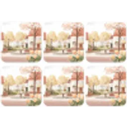 Dorpsplein - Fontein - Tulpen onderzetter kurk middel -zkaufland3dotto