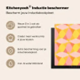 Kleurrijk - Ruitpatroon - Bladvormen Inductie beschermer vinyl 3mm middel 274 -zzzzzzusp-haakje_NL