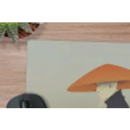 Minimalistisch - Silhouet - Oranje muismat rubber klein -closeup