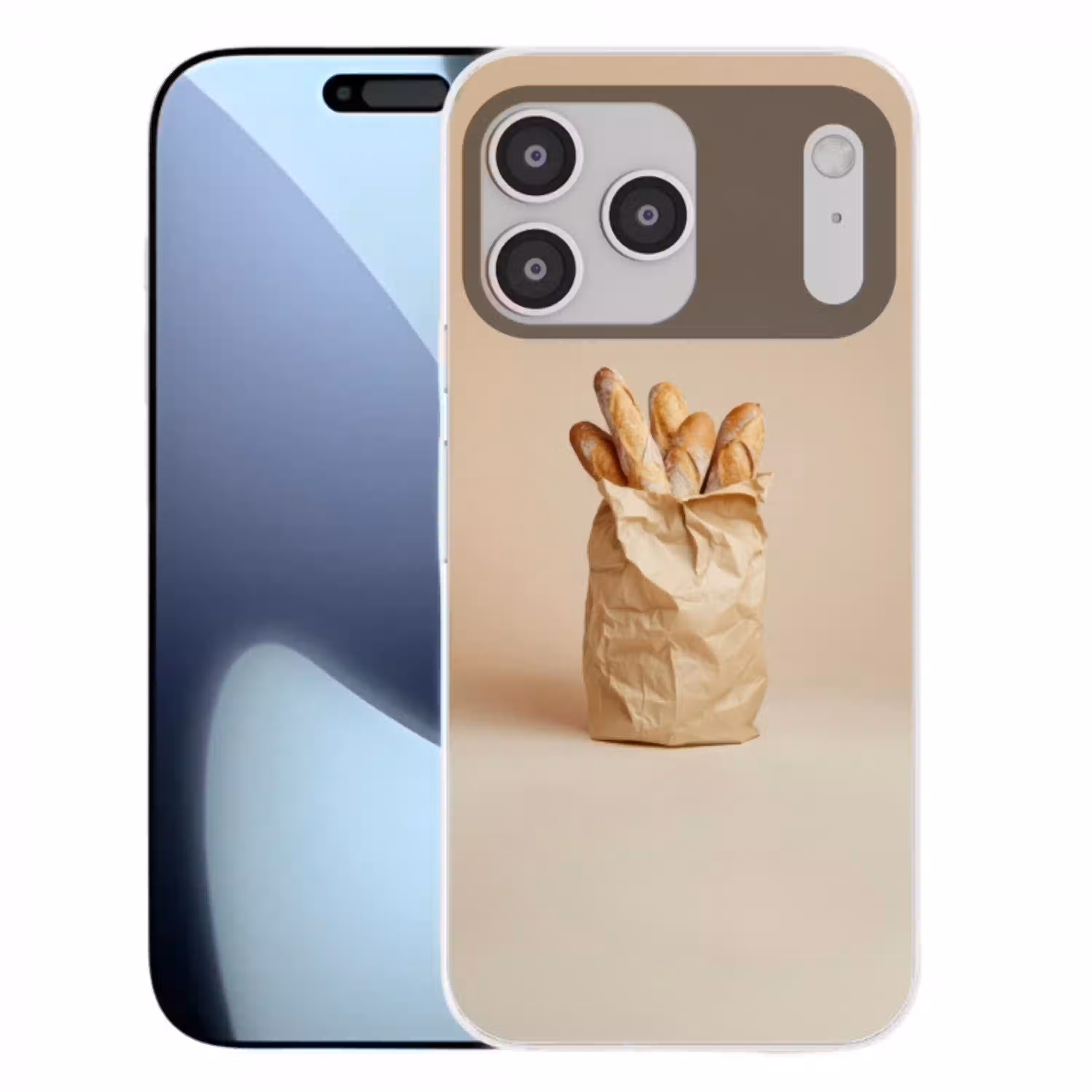 Baguette - Brood - Stokbrood - Beige Telefoonhoesje iPhone 17 Pro Max klein -3d
