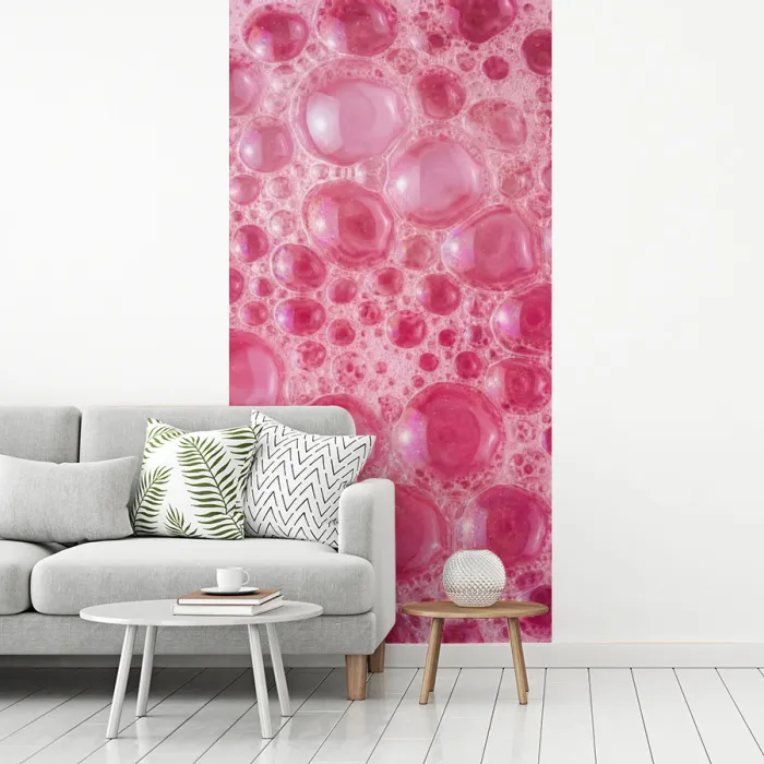 Roze - Schuim - Bubbels fotobehang vinyl groot -woonkamer