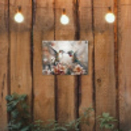 Kolibries en Bloemen tuinposter los doek klein -sfeer1