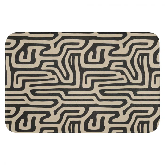 Grafisch - Lijnen - Zwart WCmat klein 1009 -3d