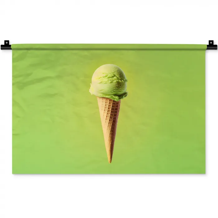 Hoorntje - Schepijs - Groen Wandkleed katoen klein -zz3d