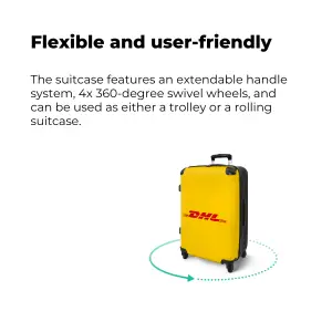 Suitcase with 4 360-degree turning wheels