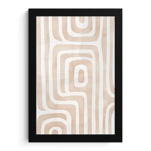 Decoratief - Labyrint - Beige fotolijst zwart zonder passe partout klein -3d