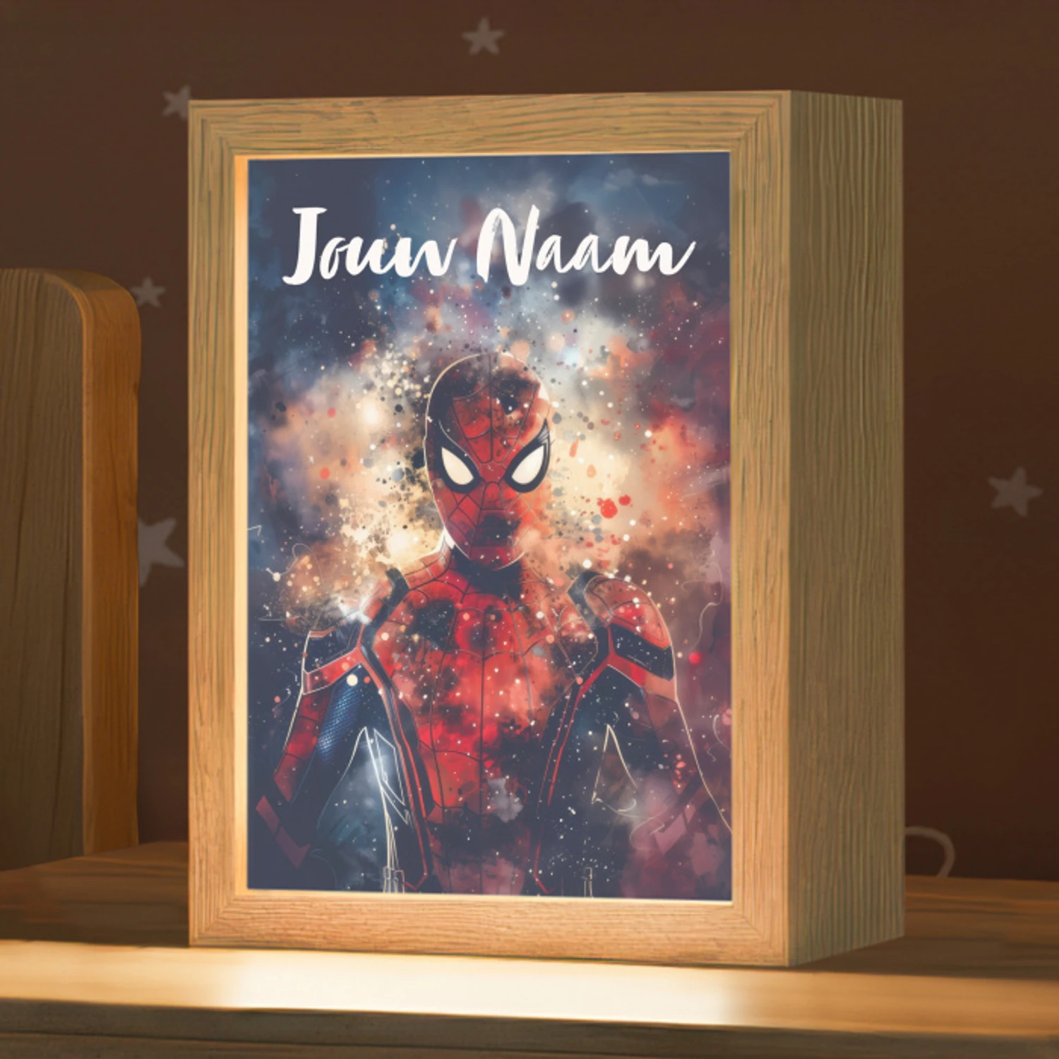 Superheld - Jongens - Rook - Kleuren Light Box met kabel (Kinderlampje) klein -zzz_3d_website