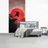 Zon - Krijger - Bomen - Bergen fotobehang vinyl groot -slaapkamer
