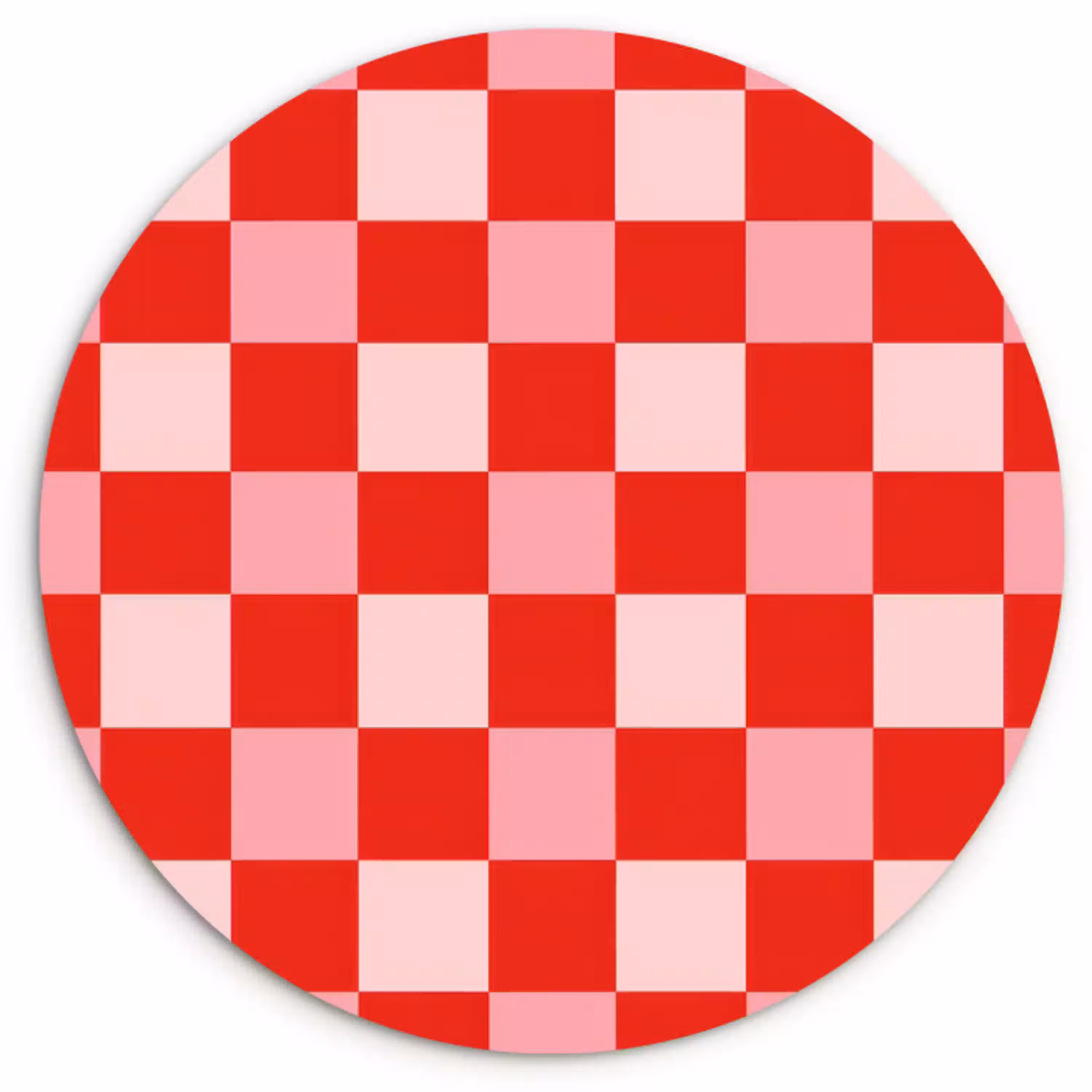 Vierkant - Klassiek - Rood Wandcirkel kunststof plaat 5mm dik klein 188 -3d