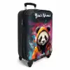 Panda met Oranje Jas en Verfspetters NBS - Handbagage koffer - Kinderen Unisex middel -productfoto_3d