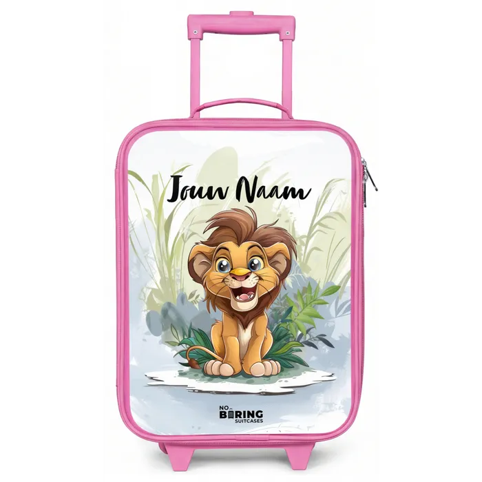 Lenny leeuwtje Kinderkoffer - Roze klein -zz3dotto