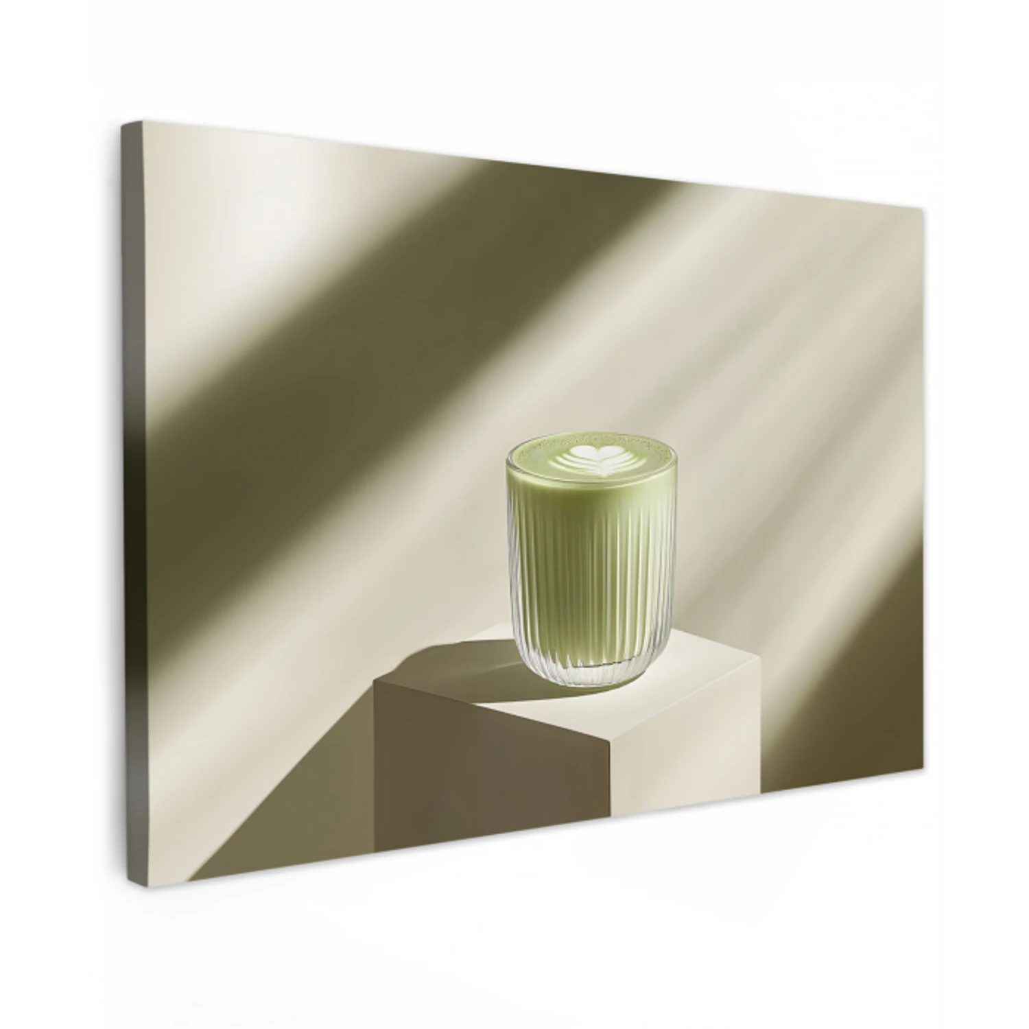 Matcha - Glas - Groen - Minimalistisch canvas 2cm klein -z3d