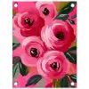 Bloemen - Verf - Roze tuinposter los doek klein -3d