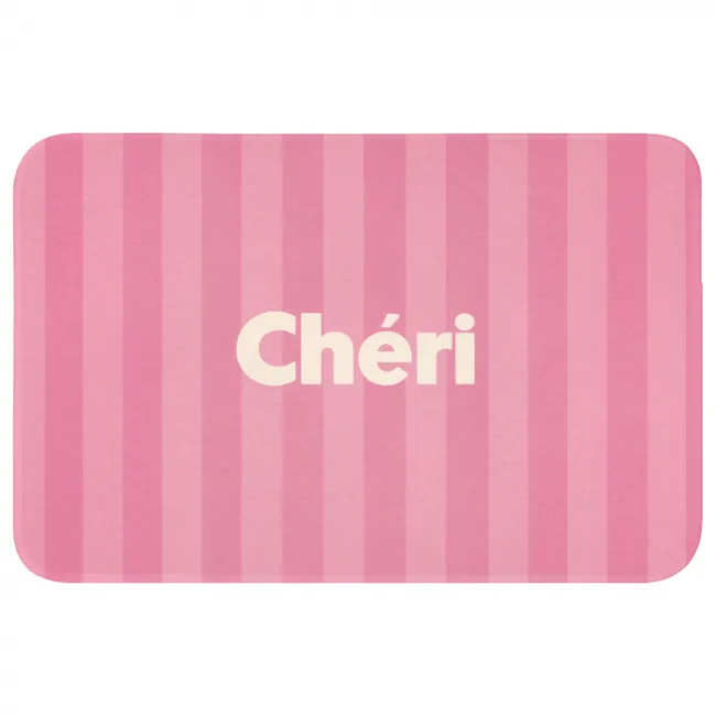 Badematte - Gestreift - Rosa - Chéri