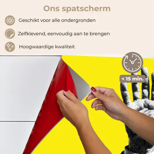 Pak - Hand - Geel keuken achterwand spatscherm klein -spatscherm_NL