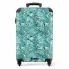 Palm bladeren patroon kleurrijk blauw NBS - Handbagage koffer - Volwassenen Unisex middel -productfoto_recht