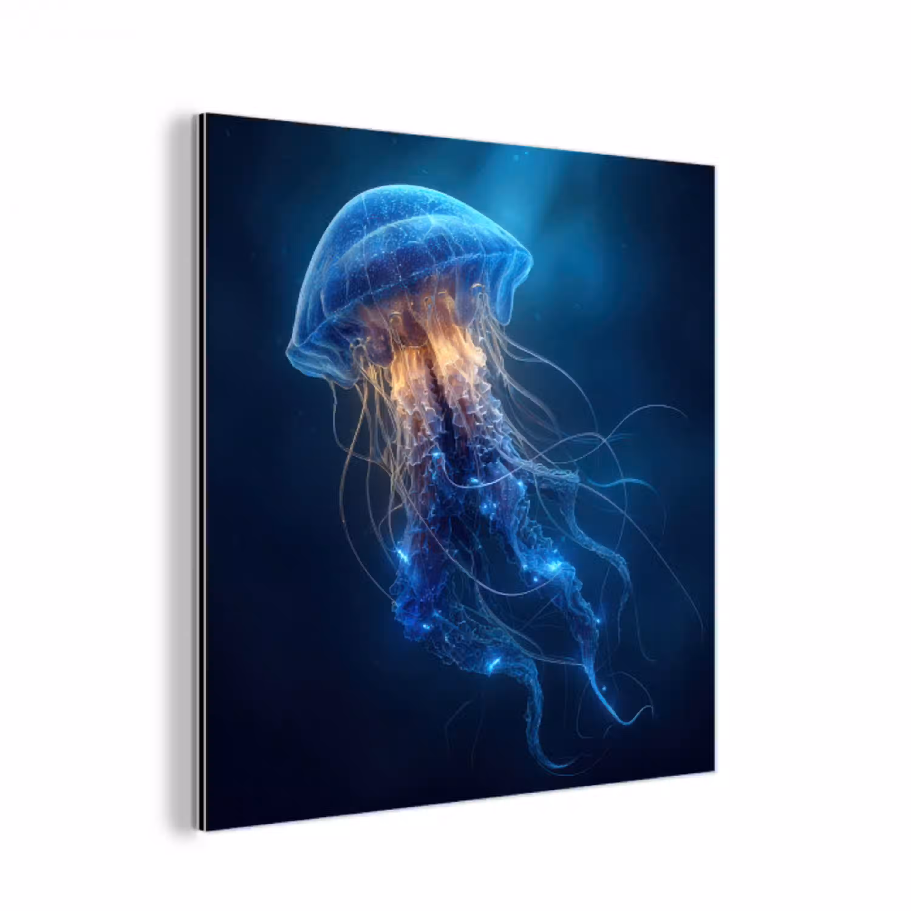 Kwal - Lichtgevend - Tentakels - Blauw aluminium wit klein -3d