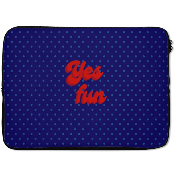 Yes fun - Rood - Blauw - Stippen laptophoes neopreen klein -zkaufland3dotto