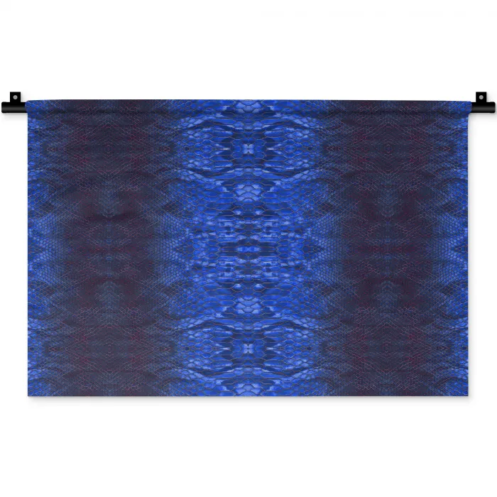Slang - Boa - Blauw - Rood Wandkleed katoen klein 269 -zz3d