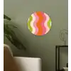 Banen - Golven - Kleurrijk - Verticaal Wandcirkel kunststof plaat 5mm dik klein -sfeer3