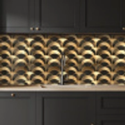 Schubben - Structuur - Goud keuken achterwand 2 middel 871 -sfeer1