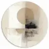 Cirkel - Compositie - Diepte - Beige Wandcirkel kunststof plaat 5mm dik klein -3d