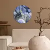 Marmer - Goud - Abstract - Blauw Wandcirkel kunststof plaat 5mm dik klein -sfeer1