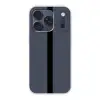 Blauw - Zwart - Streep - Minimalistisch Telefoonhoesje iPhone 17 Pro klein -3d