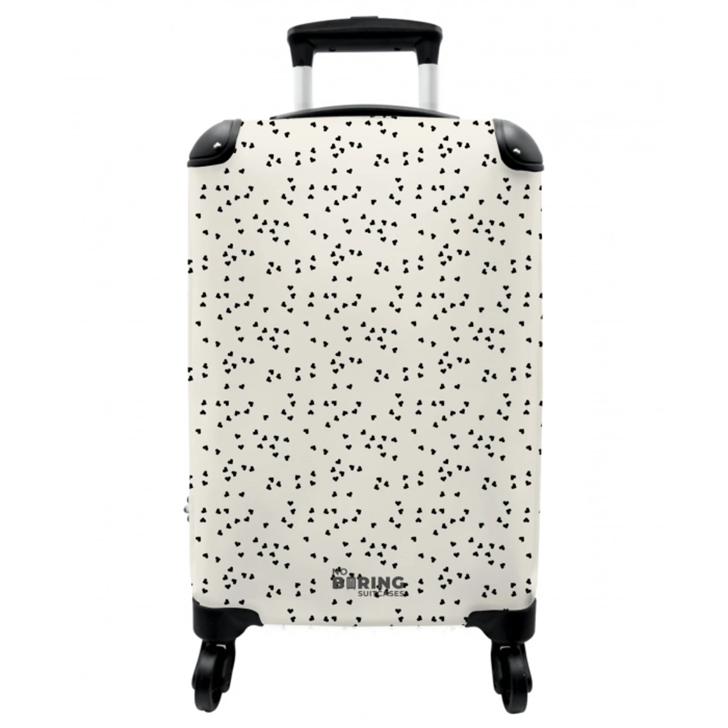 Valentijn verspreide hartjes patroon zwart NBS - Handbagage koffer - Vrouwen middel -3d