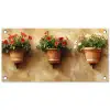 Bloempotten - Muur - Vintage tuinposter los doek klein -3d