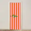 Patroon - Oranje - Fijn - Strepen deurposter klein -3d_beige