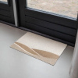 Abstract - Golven - Modern - Beige Deurmat klein -sfeer2