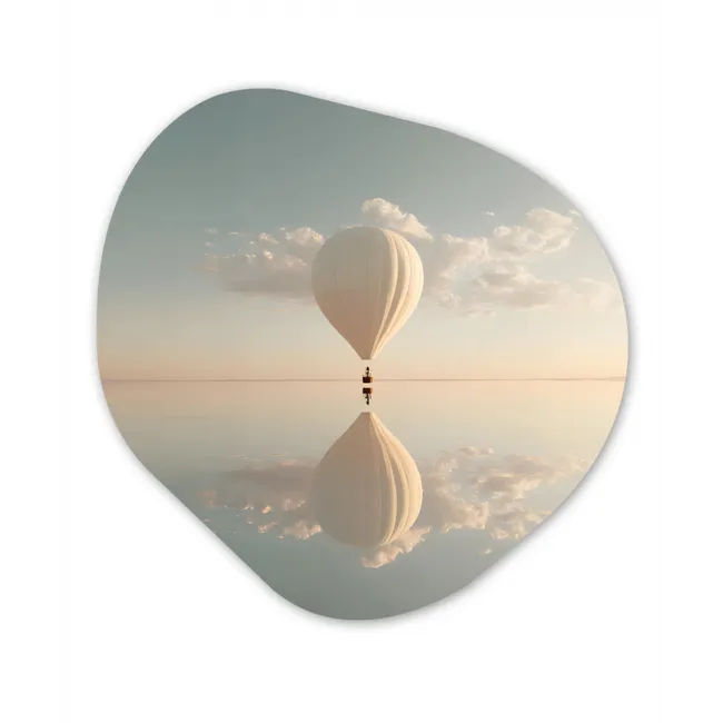 Organisch schilderij forex - Luchtballon - Wolken - Water - Blauw