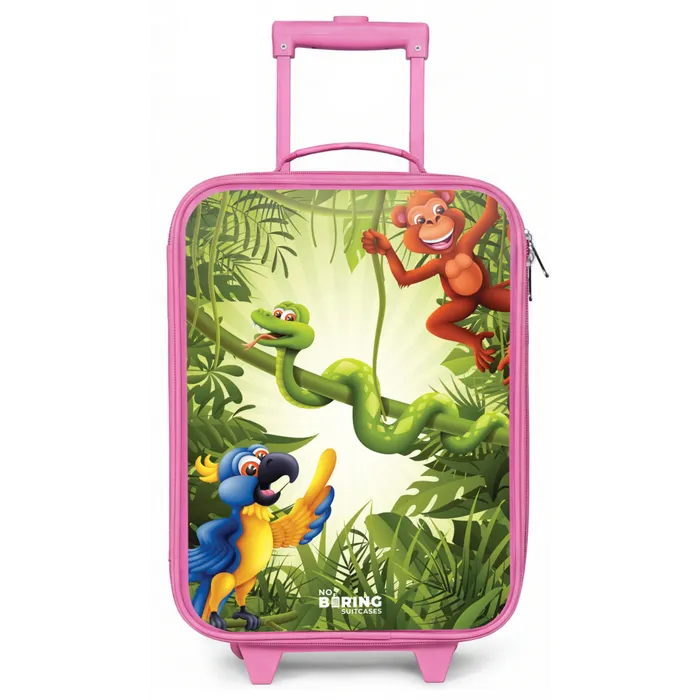 Dieren in de jungle Kinderkoffer - Roze klein -zz3dotto