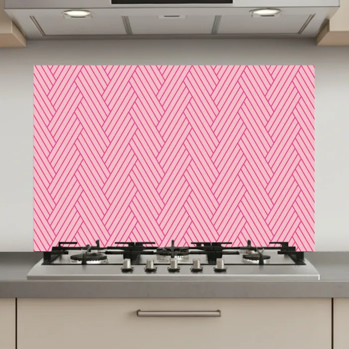 Roze - Patroon - Lijnen keuken achterwand spatscherm klein 900 -3d_website