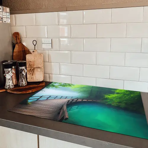 Brug - Water - Rivier - Bos Inductie beschermer vinyl 3mm klein -sfeer3
